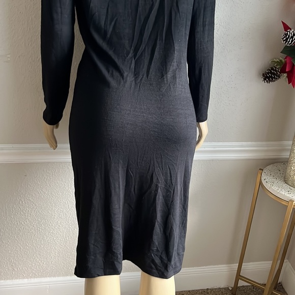 GAP Black Long Wrap Sleeve Dress Size M - Picture 6 of 8